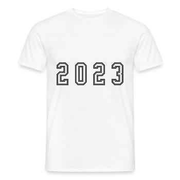 2023 Jahr Zahl - Männer T-Shirt - Weiß - Vorne - AI Model Male 178 dark (178cm)