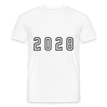 2028 Jahr Zahl - Männer T-Shirt - Weiß - Vorne - AI Model Male 178 dark (178cm)