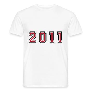 Numéro de l’année 2011 - T-shirt homme - blanc - Devant - AI Model Male 178 dark (178cm)