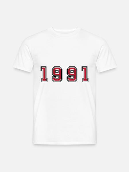 1991 year number - Men's T-Shirt - white