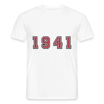 1941 year number - Men's T-Shirt - white - Front - AI Model Male 178 dark (178cm)