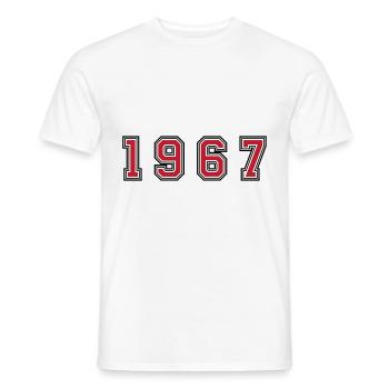 1967 year number - Men's T-Shirt - white - Front - AI Model Male 178 dark (178cm)