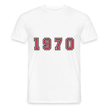 Numéro de l’année 1970 - T-shirt homme - blanc - Devant - AI Model Male 178 dark (178cm)