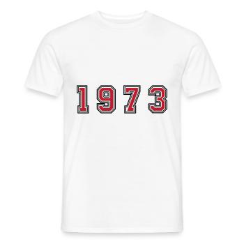 Numéro de l’année 1973 - T-shirt homme - blanc - Devant - AI Model Male 178 dark (178cm)