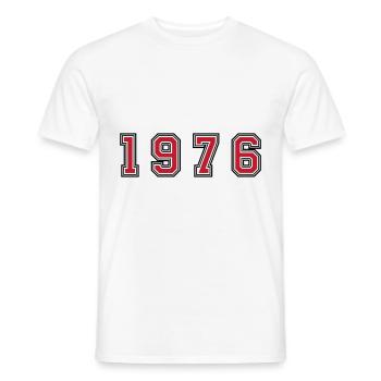 Numéro de l’année 1976 - T-shirt homme - blanc - Devant - AI Model Male 178 dark (178cm)