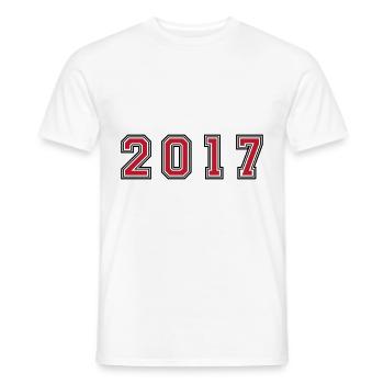 2017 Jahr Zahl - Männer T-Shirt - Weiß - Vorne - AI Model Male 178 dark (178cm)
