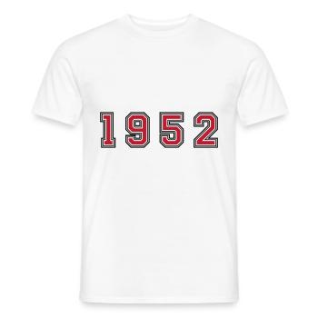 1952 year number - Men's T-Shirt - white - Front - AI Model Male 178 dark (178cm)