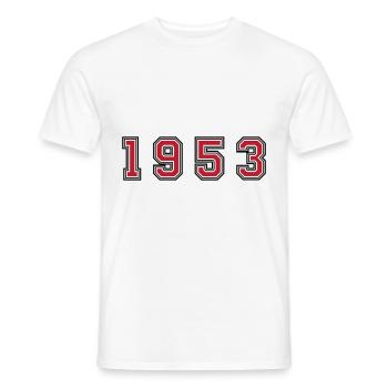 1953 Jahr Zahl - Männer T-Shirt - Weiß - Vorne - AI Model Male 178 dark (178cm)