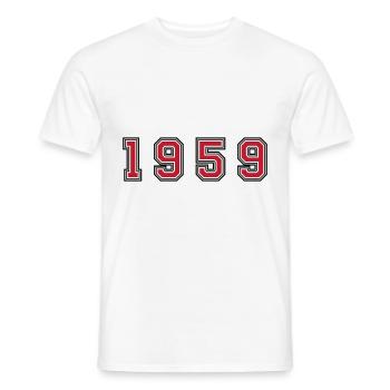 1959 year number - Men's T-Shirt - white - Front - AI Model Male 178 dark (178cm)