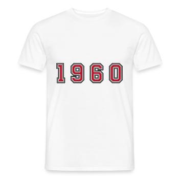 Numéro de l’année 1960 - T-shirt homme - blanc - Devant - AI Model Male 178 dark (178cm)