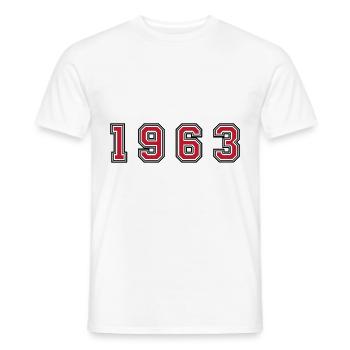 1963 year number - Men's T-Shirt - white - Front - AI Model Male 178 dark (178cm)