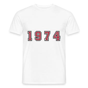 1974 year number - Men's T-Shirt - white - Front - AI Model Male 178 dark (178cm)