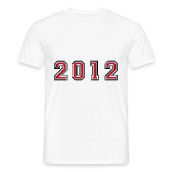 Numéro de l’année 2012 - T-shirt homme - blanc - Devant - AI Model Male 178 dark (178cm)
