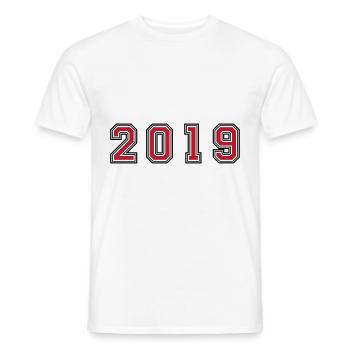 2019 Jahr Zahl - Männer T-Shirt - Weiß - Vorne - AI Model Male 178 dark (178cm)