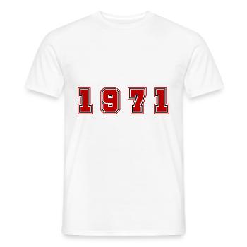1971 Year Number - Men's T-Shirt - white - Front - AI Model Male 178 dark (178cm)
