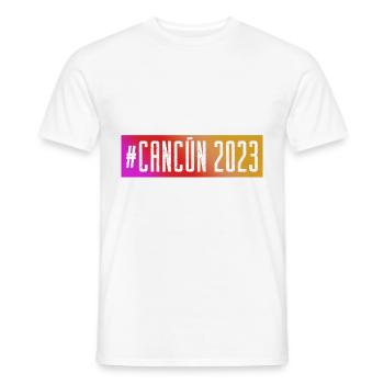 Cancun 2023 - Men's T-Shirt - white - Front - AI Model Male 178 dark (178cm)