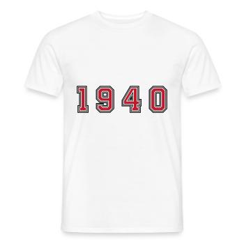 1940 year number - Men's T-Shirt - white - Front - AI Model Male 178 dark (178cm)