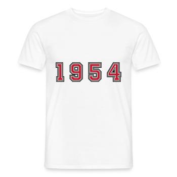 1954 year number - Men's T-Shirt - white - Front - AI Model Male 178 dark (178cm)