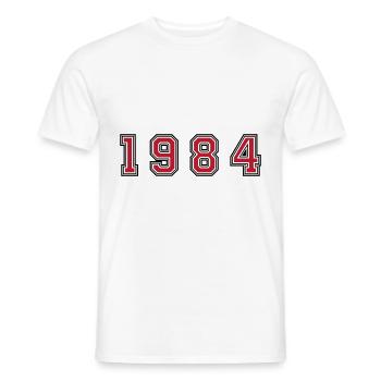 Numéro de l’année 1984 - T-shirt homme - blanc - Devant - AI Model Male 178 dark (178cm)