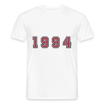 1994 year number - Men's T-Shirt - white - Front - AI Model Male 178 dark (178cm)