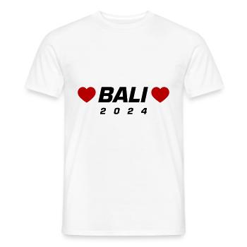 Bali 2024 Heart - Men's T-Shirt - white - Front - AI Model Male 178 dark (178cm)