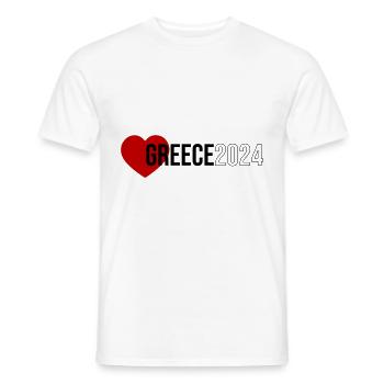 Greece 2024 Heart Holiday - Men's T-Shirt - white - Front - AI Model Male 178 dark (178cm)