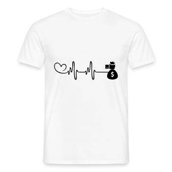 Money Love Pulse Heart - Men's T-Shirt - white - Front - AI Model Male 178 dark (178cm)