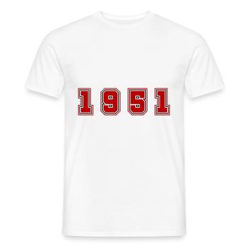 1951 Year Number - Men's T-Shirt - white - Front - AI Model Male 178 dark (178cm)