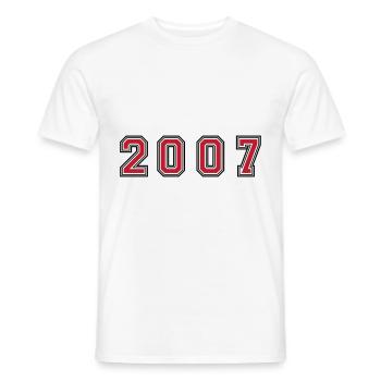 Numéro de l’année 2007 - T-shirt homme - blanc - Devant - AI Model Male 178 dark (178cm)