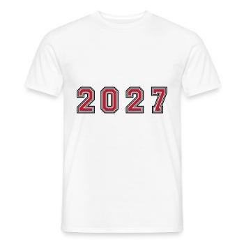 Numéro de l’année 2027 - T-shirt homme - blanc - Devant - AI Model Male 178 dark (178cm)
