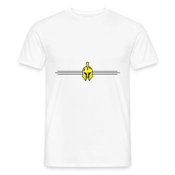 Spartaner Helm Logo - Männer T-Shirt - Weiß - Vorne - AI Model Male 178 dark (178cm)