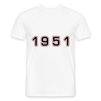 1951 Year Number - Men's T-Shirt - white - Front - AI Model Male 178 dark (178cm)