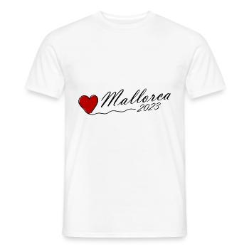 Majorque 2023 Coeur - T-shirt homme - blanc - Devant - AI Model Male 178 dark (178cm)
