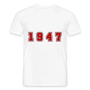 1947 Year Number - Men's T-Shirt - white - Front - AI Model Male 178 dark (178cm)