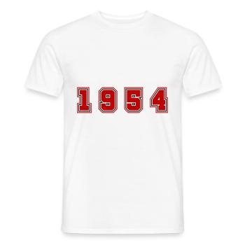 1954 Year Number - Men's T-Shirt - white - Front - AI Model Male 178 dark (178cm)