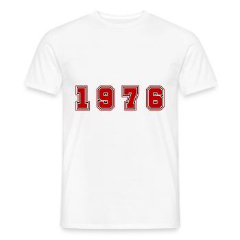 Numéro de l’année 1976 - T-shirt homme - blanc - Devant - AI Model Male 178 dark (178cm)