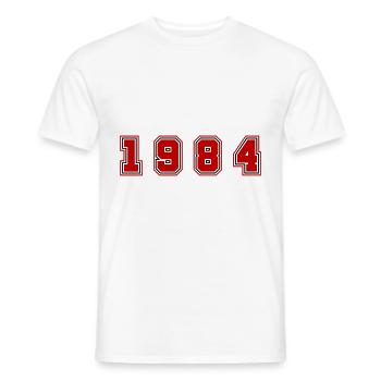 Numéro de l’année 1984 - T-shirt homme - blanc - Devant - AI Model Male 178 dark (178cm)