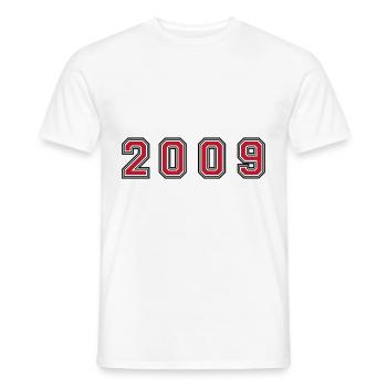 Numéro de l’année 2009 - T-shirt homme - blanc - Devant - AI Model Male 178 dark (178cm)