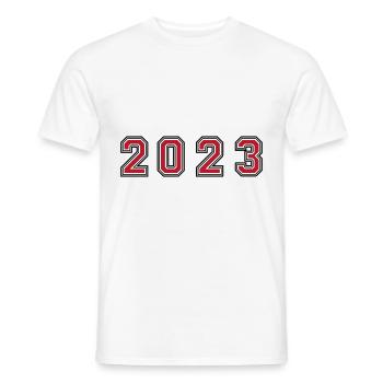 2023 Jahr Zahl - Männer T-Shirt - Weiß - Vorne - AI Model Male 178 dark (178cm)