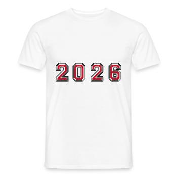 2026 year number - Men's T-Shirt - white - Front - AI Model Male 178 dark (178cm)
