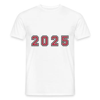 2025 Jahr Zahl - Männer T-Shirt - Weiß - Vorne - AI Model Male 178 dark (178cm)