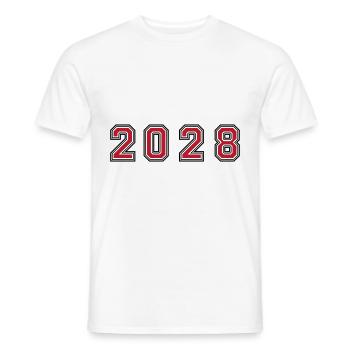 2028 Jahr Zahl - Männer T-Shirt - Weiß - Vorne - AI Model Male 178 dark (178cm)