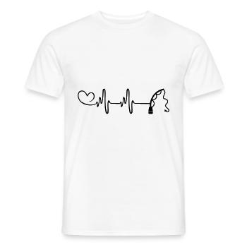 Angelrute Herzschlag - Männer T-Shirt - Weiß - Vorne - AI Model Male 178 dark (178cm)