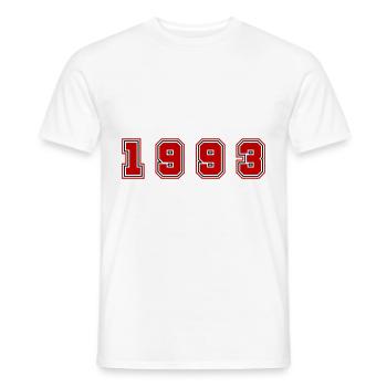 1993 Jahr Zahl - Männer T-Shirt - Weiß - Vorne - AI Model Male 178 dark (178cm)