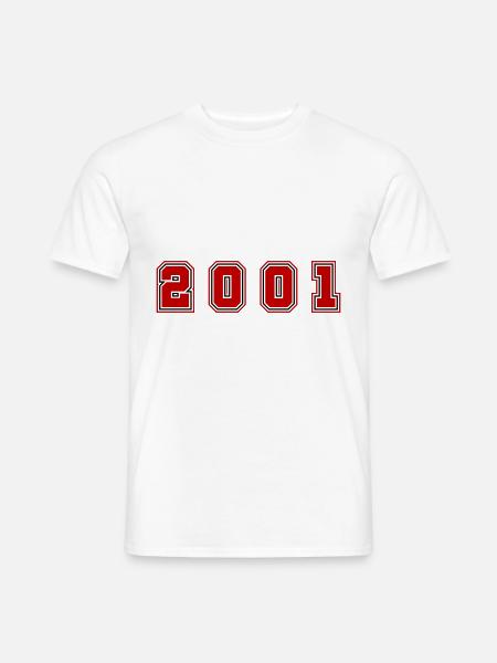 2001 Year Number - Men's T-Shirt - white