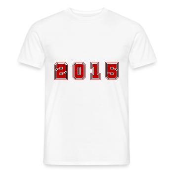 2015 Year Number - Men's T-Shirt - white - Front - AI Model Male 178 dark (178cm)