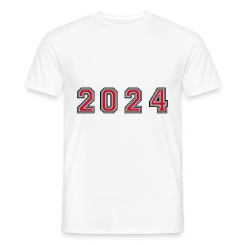 2024 year number - Men's T-Shirt - white - Front - AI Model Male 178 dark (178cm)