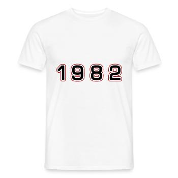 1982 Jahr Zahl - Männer T-Shirt - Weiß - Vorne - AI Model Male 178 dark (178cm)
