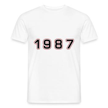Numéro de l’année 1987 - T-shirt homme - blanc - Devant - AI Model Male 178 dark (178cm)