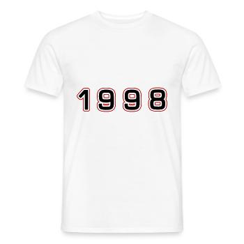 Numéro de l’année 1998 - T-shirt homme - blanc - Devant - AI Model Male 178 dark (178cm)